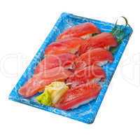 take away sushi express on plastic tray