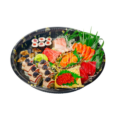 take away sushi express on plastic tray