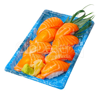 take away sushi express on plastic tray