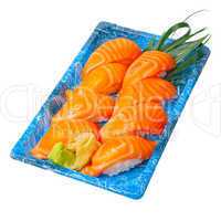 take away sushi express on plastic tray