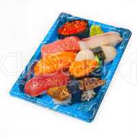 take away sushi express on plastic tray