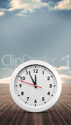 Composite image of countdown to midnight on clock