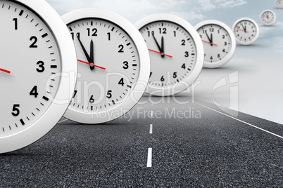 Composite image of clocks