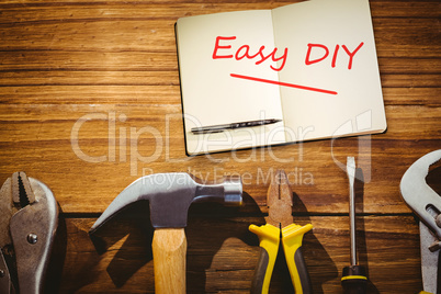 Easy diy against desk with tools