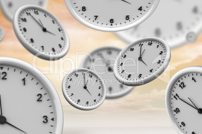 Composite image of clocks