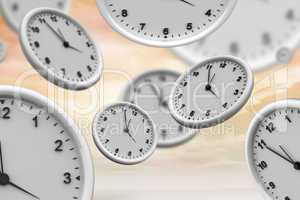 Composite image of clocks