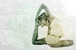 Composite image of toned young woman doing the pigeon pose