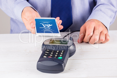 Composite image of payment screen