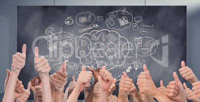 Composite image of hands giving thumbs up Composite image of hands giving thumbs up