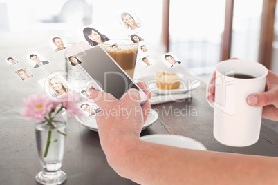 Composite image of smiling portraits Composite image of smiling portraits