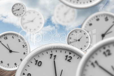 Composite image of clocks