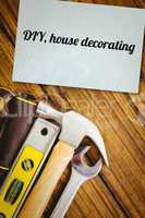 Diy, house decorating against white card
