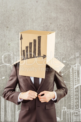 Composite image of anonymous businessman buttoning his jacket