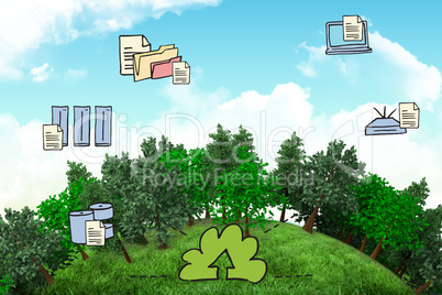 Composite image of cloud computing doodle