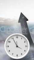 Composite image of clock