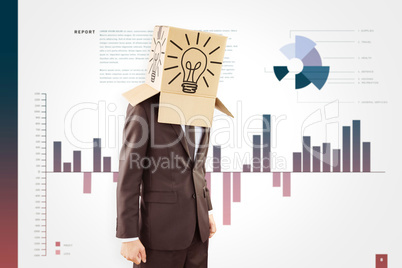 Composite image of anonymous businessman with hands down