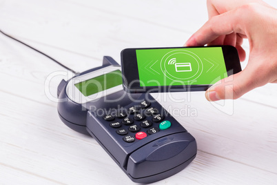 Composite image of payment screen