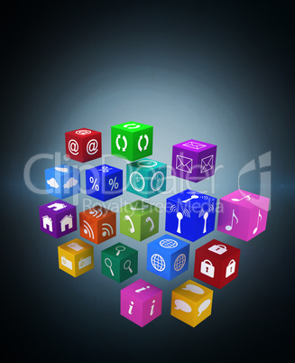 Composite image of app cubes