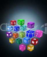 Composite image of app cubes