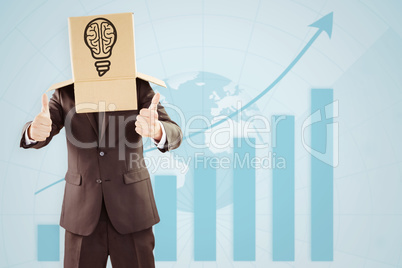 Composite image of anonymous businessman with thumbs up