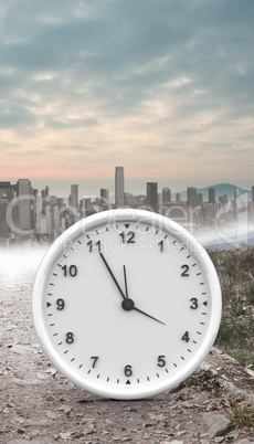 Composite image of clock