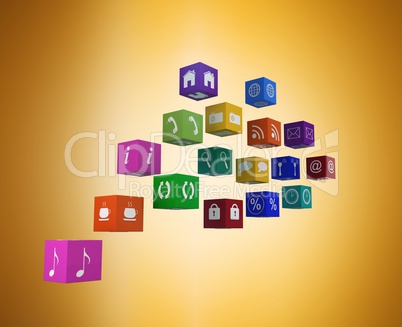 Composite image of app cubes