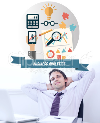 Composite image of business analytics graphic