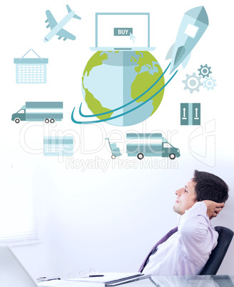 Composite image of logistics graphic