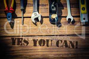 Yes you can! against desk with tools