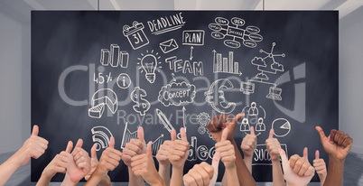 Composite image of hands giving thumbs up Composite image of hands giving thumbs up