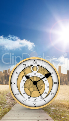 Composite image of pretty looking clock