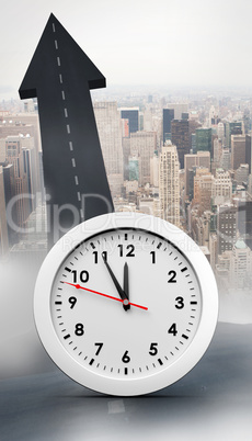 Composite image of countdown to midnight on clock