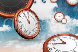 Composite image of clocks