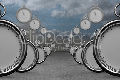 Composite image of clocks