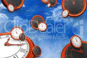 Composite image of clocks