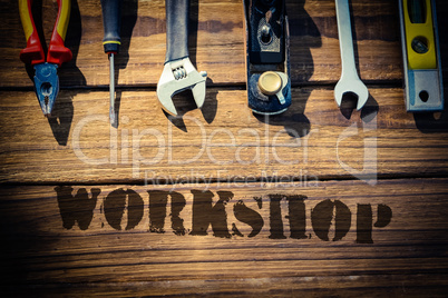 Workshop against desk with tools