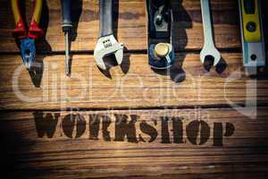 Workshop against desk with tools