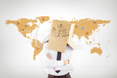 Composite image of anonymous businessman with arms crossed