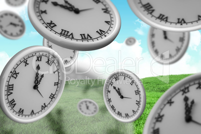 Composite image of clocks