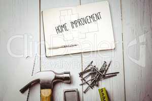 Home improvement against blueprint