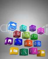 Composite image of app cubes