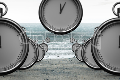 Composite image of clocks