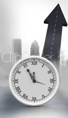 Composite image of clock