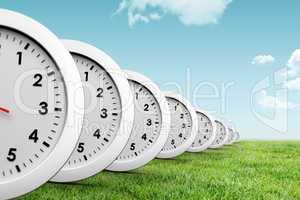 Composite image of clocks