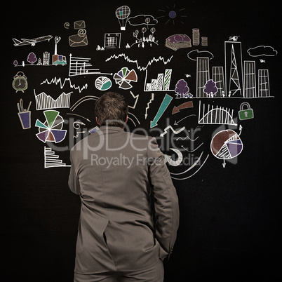 Composite image of thinking businessman