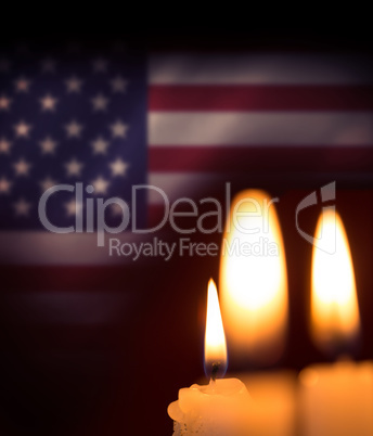 Composite image of candles soft light