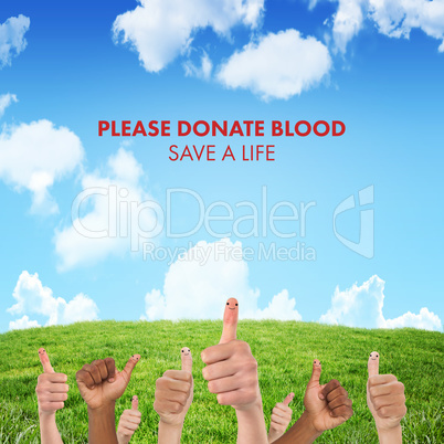 Composite image of blood donation