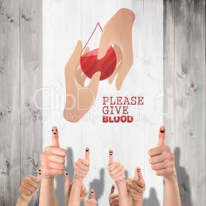 Composite image of blood donation