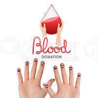 Composite image of blood donation