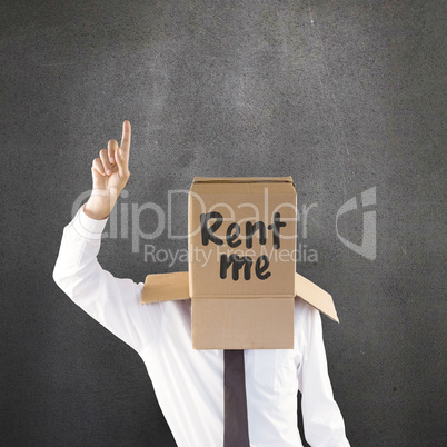 Composite image of anonymous businessman with hand pointing up